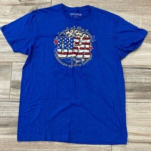 USA Land of the Free because of the Brave with cheetah print T-Shirt